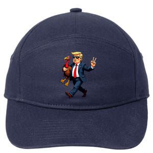 Donald Trump Turkey Pumpkin Thanksgiving Day 7-Panel Snapback Hat