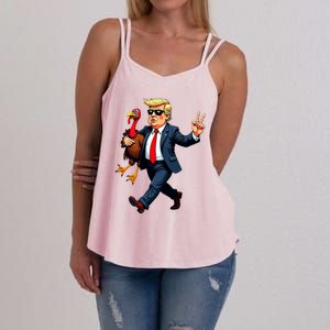 Donald Trump Turkey Pumpkin Thanksgiving Day Women's Strappy Tank