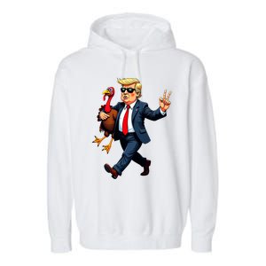 Donald Trump Turkey Pumpkin Thanksgiving Day Garment-Dyed Fleece Hoodie