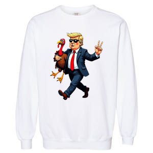 Donald Trump Turkey Pumpkin Thanksgiving Day Garment-Dyed Sweatshirt