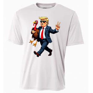 Donald Trump Turkey Pumpkin Thanksgiving Day Cooling Performance Crew T-Shirt