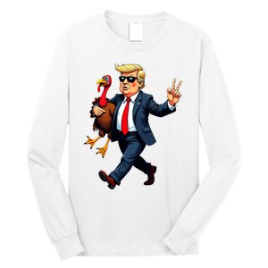 Donald Trump Turkey Pumpkin Thanksgiving Day Long Sleeve Shirt