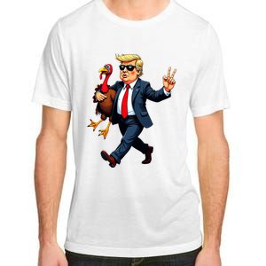 Donald Trump Turkey Pumpkin Thanksgiving Day Adult ChromaSoft Performance T-Shirt