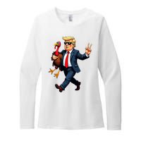 Donald Trump Turkey Pumpkin Thanksgiving Day Womens CVC Long Sleeve Shirt