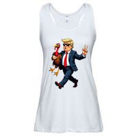 Donald Trump Turkey Pumpkin Thanksgiving Day Ladies Essential Flowy Tank