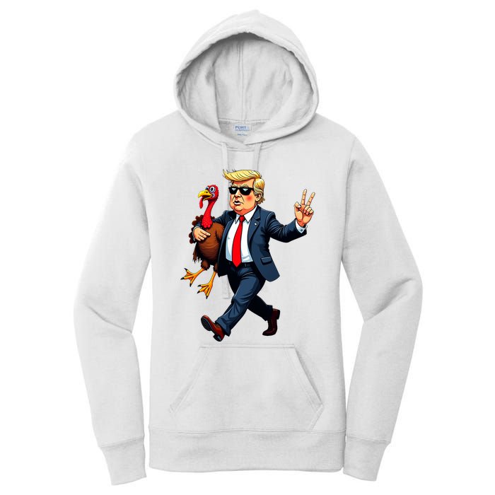 Donald Trump Turkey Pumpkin Thanksgiving Day Women's Pullover Hoodie