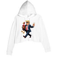 Donald Trump Turkey Pumpkin Thanksgiving Day Crop Fleece Hoodie