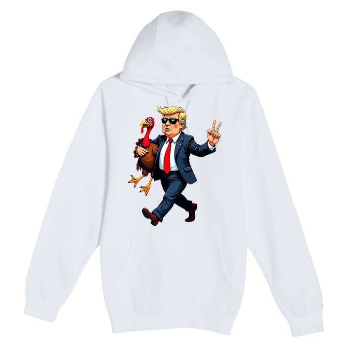 Donald Trump Turkey Pumpkin Thanksgiving Day Premium Pullover Hoodie