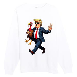 Donald Trump Turkey Pumpkin Thanksgiving Day Premium Crewneck Sweatshirt