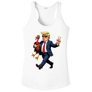 Donald Trump Turkey Pumpkin Thanksgiving Day Ladies PosiCharge Competitor Racerback Tank