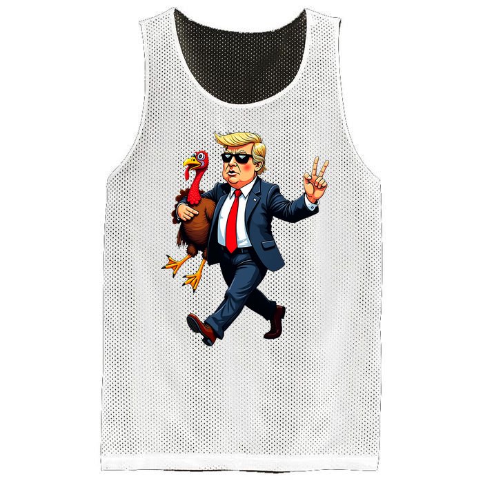 Donald Trump Turkey Pumpkin Thanksgiving Day Mesh Reversible Basketball Jersey Tank