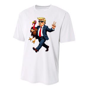 Donald Trump Turkey Pumpkin Thanksgiving Day Performance Sprint T-Shirt