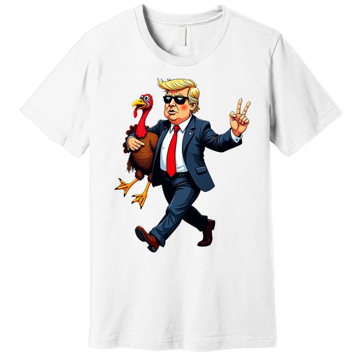 Donald Trump Turkey Pumpkin Thanksgiving Day Premium T-Shirt