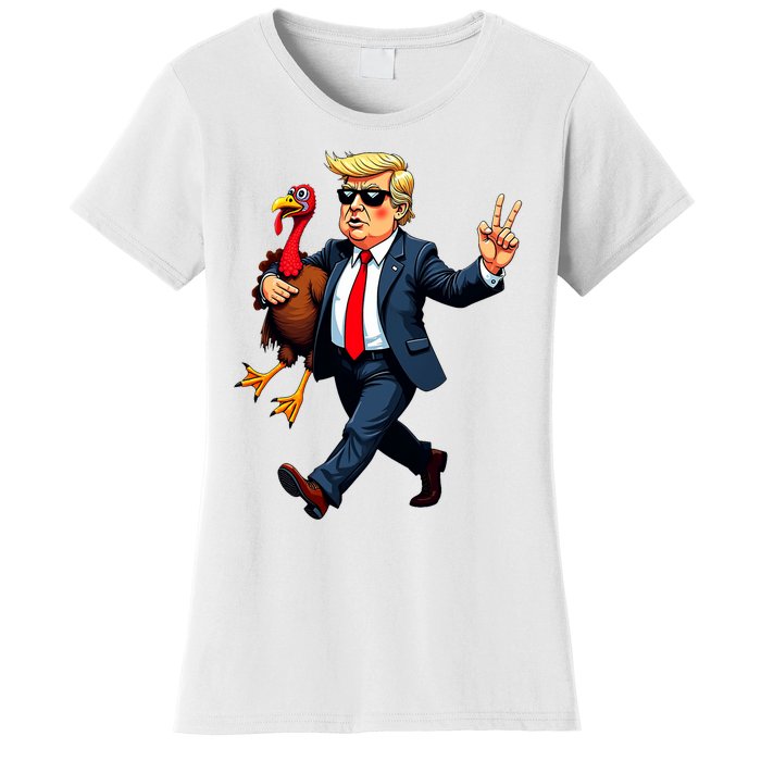 Donald Trump Turkey Pumpkin Thanksgiving Day Women's T-Shirt