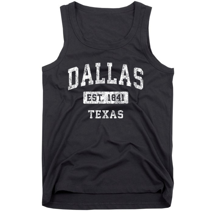 Dallas Texas Tx Vintage Established Sports Tank Top