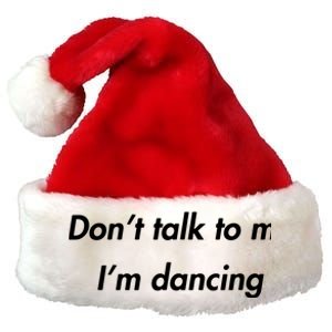 Dont Talk To Me Im Dancing Funny Dance Lover Ravers Premium Christmas Santa Hat