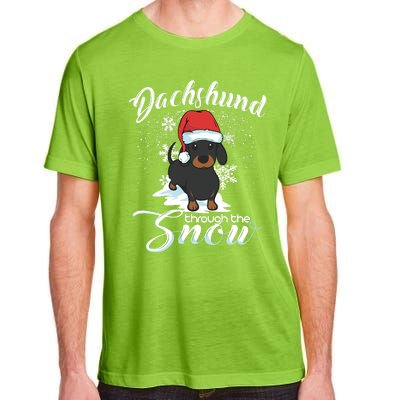 Daschund Through The Snow Dog Lovers Festive Gift Adult ChromaSoft Performance T-Shirt