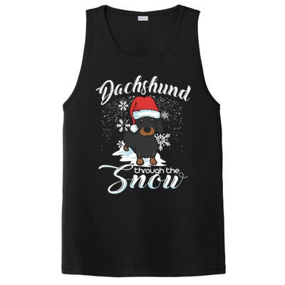 Daschund Through The Snow Dog Lovers Festive Gift PosiCharge Competitor Tank