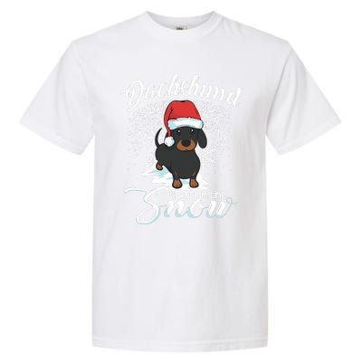 Daschund Through The Snow Dog Lovers Festive Gift Garment-Dyed Heavyweight T-Shirt