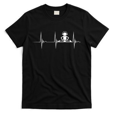 DJ Techno Turntable DJ Heartbeat EKG Pulse Dance Music T-Shirt