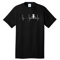 DJ Techno Turntable DJ Heartbeat EKG Pulse Dance Music Tall T-Shirt