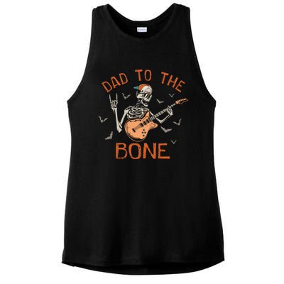 Dad To The Bone Funny Halloween Skeleton Guitar Lover Meaningful Gift Ladies PosiCharge Tri-Blend Wicking Tank