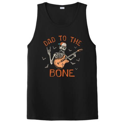 Dad To The Bone Funny Halloween Skeleton Guitar Lover Meaningful Gift PosiCharge Competitor Tank