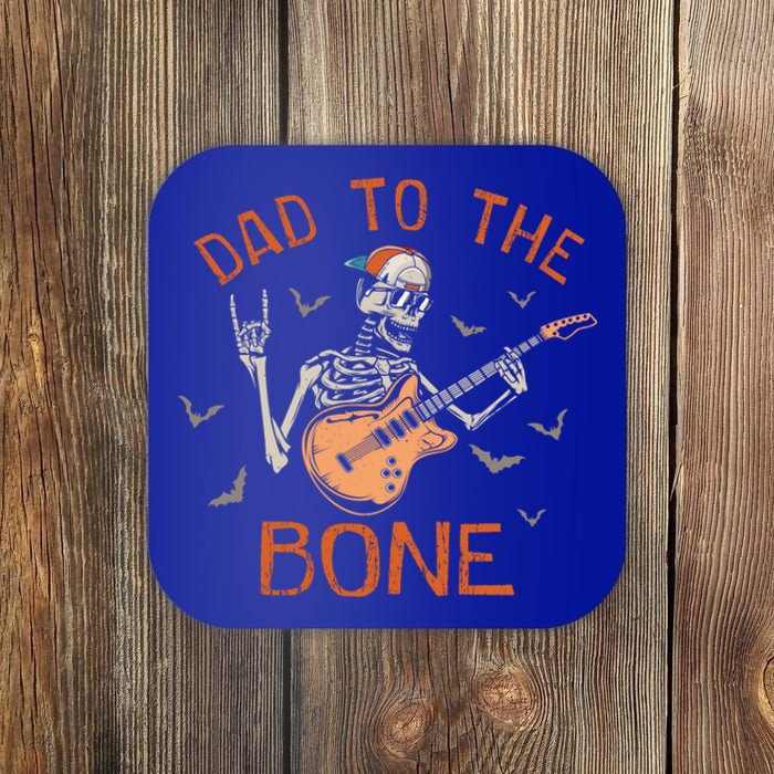 Dad To The Bone Funny Halloween Skeleton Guitar Lover Meaningful Gift Coaster