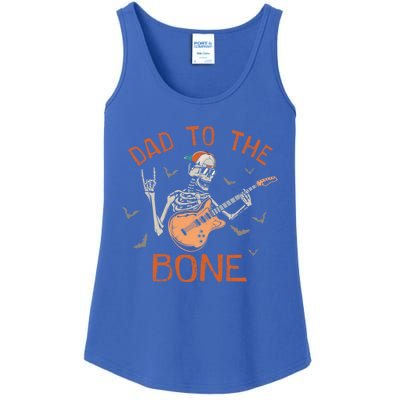 Dad To The Bone Funny Halloween Skeleton Guitar Lover Meaningful Gift Ladies Essential Tank