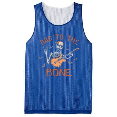 Dad To The Bone Funny Halloween Skeleton Guitar Lover Meaningful Gift Mesh Reversible Basketball Jersey Tank