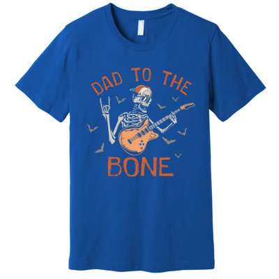 Dad To The Bone Funny Halloween Skeleton Guitar Lover Meaningful Gift Premium T-Shirt