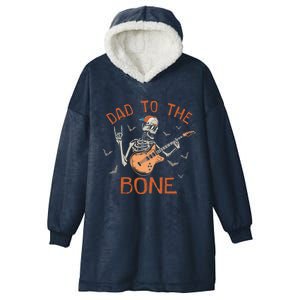 Dad To The Bone Funny Halloween Skeleton Guitar Lover Meaningful Gift Hooded Wearable Blanket