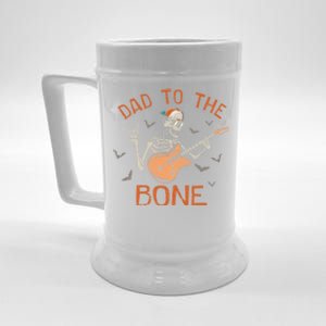 Dad To The Bone Funny Halloween Skeleton Guitar Lover Meaningful Gift Beer Stein