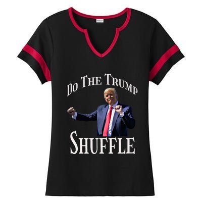 Do The Trump Shuffle Political Humor Dance Fun Ladies Halftime Notch Neck Tee