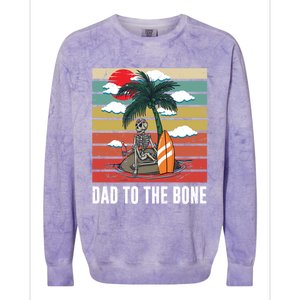 Dad To The Bone Spooky Skeleton Halloween Fathers Day Cute Gift Colorblast Crewneck Sweatshirt