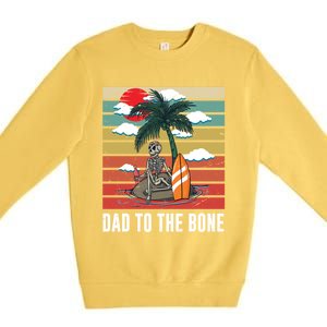 Dad To The Bone Spooky Skeleton Halloween Fathers Day Cute Gift Premium Crewneck Sweatshirt