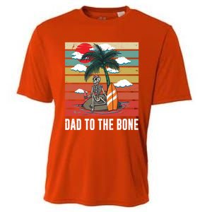 Dad To The Bone Spooky Skeleton Halloween Fathers Day Cute Gift Cooling Performance Crew T-Shirt