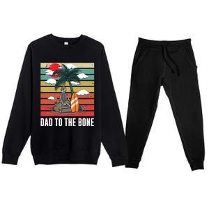 Dad To The Bone Spooky Skeleton Halloween Fathers Day Cute Gift Premium Crewneck Sweatsuit Set