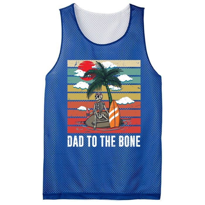 Dad To The Bone Spooky Skeleton Halloween Fathers Day Cute Gift Mesh Reversible Basketball Jersey Tank