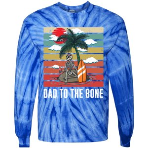 Dad To The Bone Spooky Skeleton Halloween Fathers Day Cute Gift Tie-Dye Long Sleeve Shirt