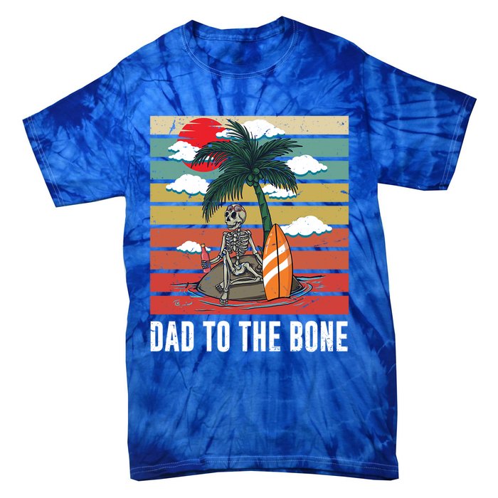 Dad To The Bone Spooky Skeleton Halloween Fathers Day Cute Gift Tie-Dye T-Shirt