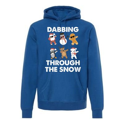 Dabbing Through The Snow Santa Penguin Snow Christmas Gift Premium Hoodie