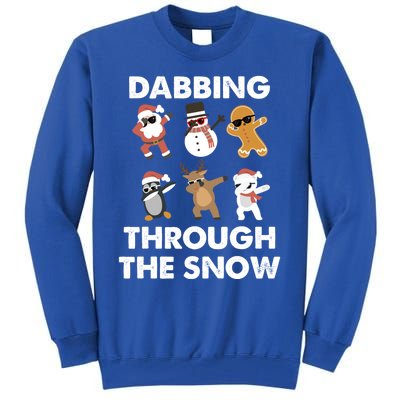 Dabbing Through The Snow Santa Penguin Snow Christmas Gift Tall Sweatshirt