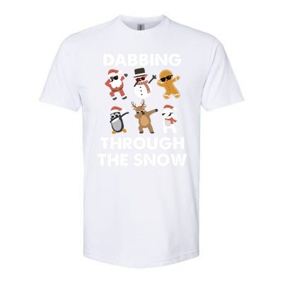 Dabbing Through The Snow Santa Penguin Snow Christmas Gift Softstyle® CVC T-Shirt