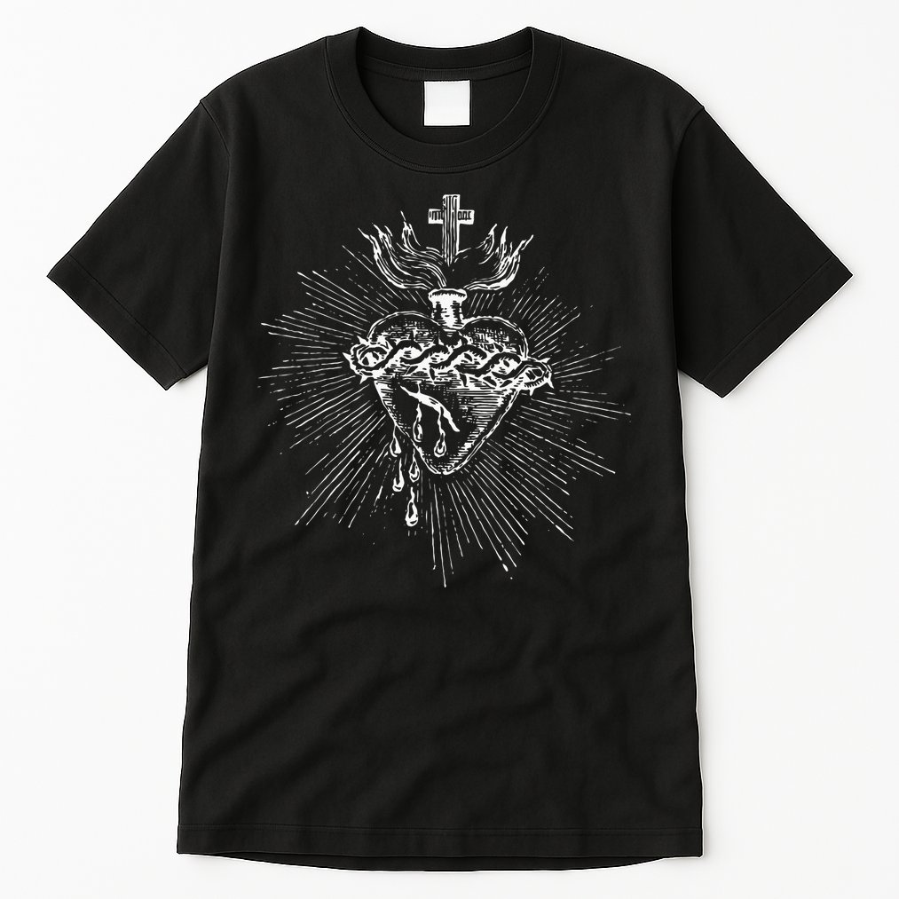 Devotion To The Sacred Heart Of Jesus Vintage Catholic Art Tall T-Shirt