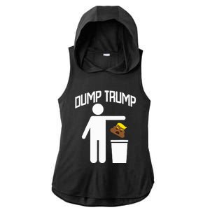 Dump Trump Trump Is Trash Anti Trump Ladies PosiCharge Tri-Blend Wicking Draft Hoodie Tank