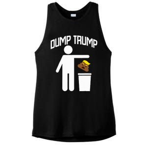 Dump Trump Trump Is Trash Anti Trump Ladies PosiCharge Tri-Blend Wicking Tank