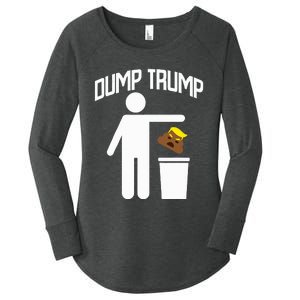 Dump Trump Trump Is Trash Anti Trump Women's Perfect Tri Tunic Long Sleeve Shirt