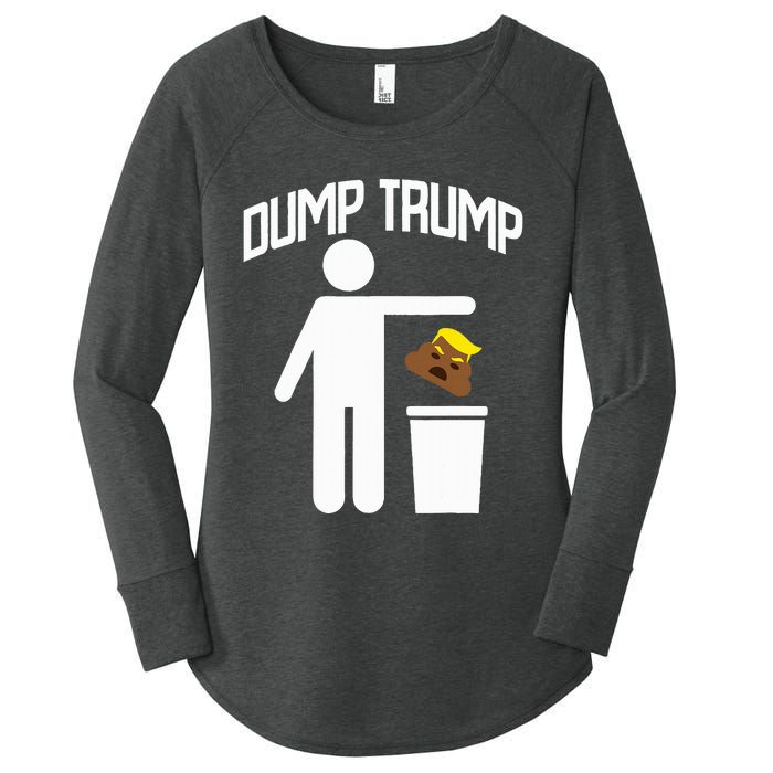 Dump Trump Trump Is Trash Anti Trump Women's Perfect Tri Tunic Long Sleeve Shirt