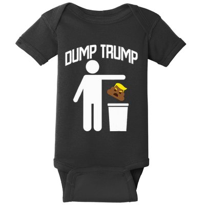 Dump Trump Trump Is Trash Anti Trump Baby Bodysuit